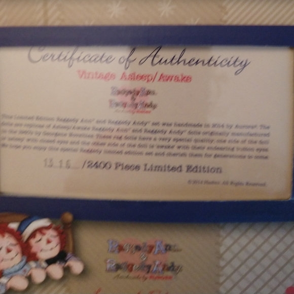 DOLL SALE! Raggedy Ann & Andy Collectors Aurora Ra vintage. New sleep/Awake - Picture 13 of 15